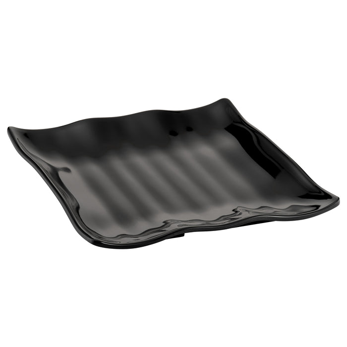 Black Melamine Wavy Platter 250x250x30mm