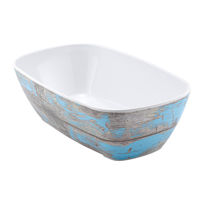 Rustic Blue Tura Melamine 1/4 Size Crock 265x162x80mm1.5L