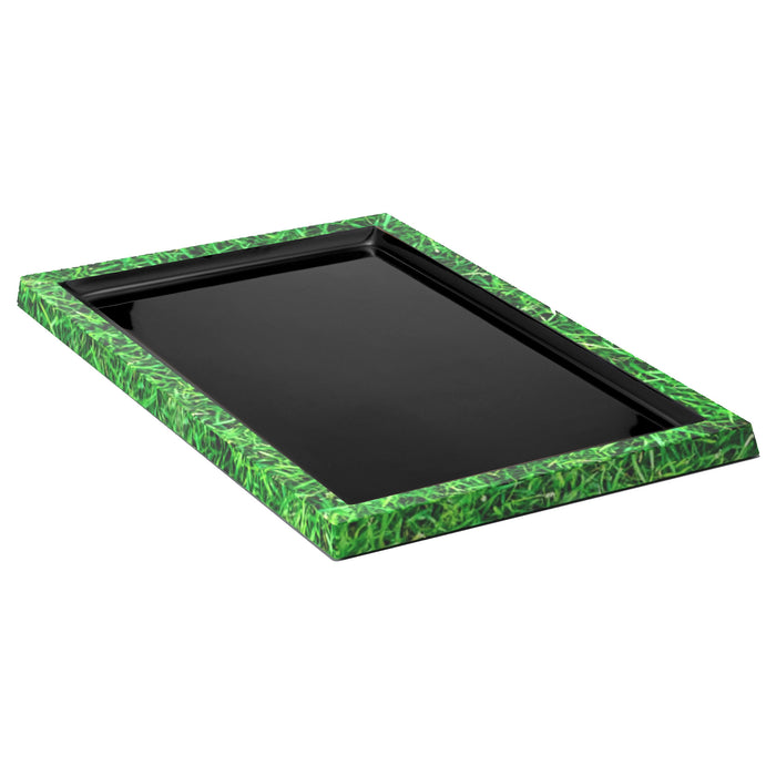 Grass/Black Melamine Tray 420x280x21mm