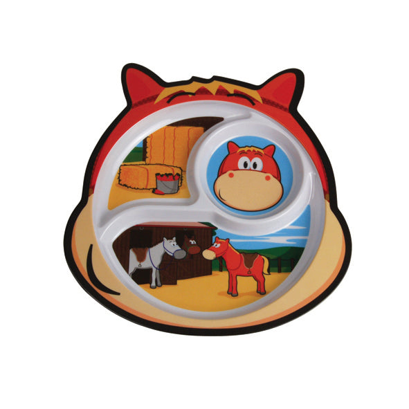 Horse Melamine Sectioned Plate 235x243mm