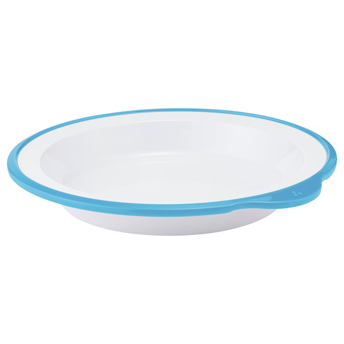 Omni White Large Deep Plate w/Blue Rim240x230x35mm