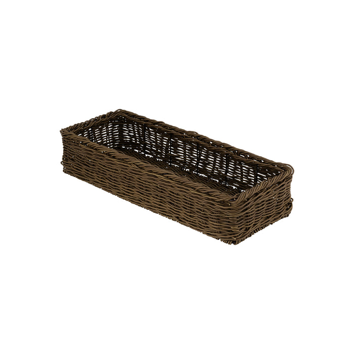 Poly Wicker Rectangle Willow Basket 550x195x110mm