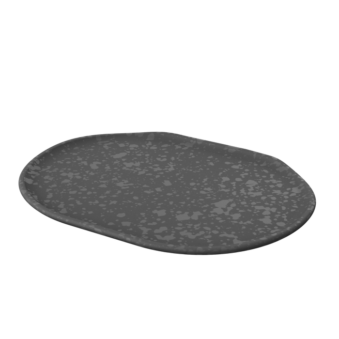 Mineral Agate Grey Melamine Crackle Platter 229mm x 305mm x 30mm