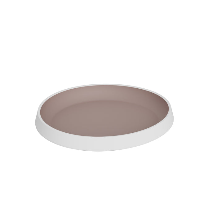 Trafalgar White and Taupe Melamine Large Shallow Dish 318x296x44mm