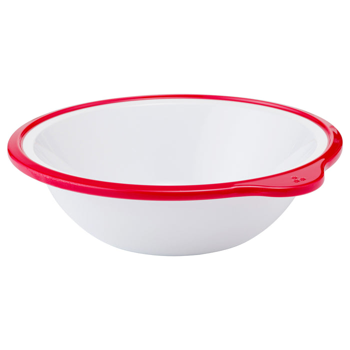 Omni White Bowl with Red Rim 180x170x50mm 400ml