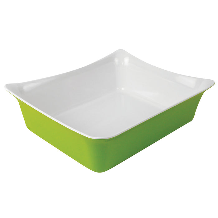 Green/White 1/2 Sz Melamine Fleur Crock w/SF 4L