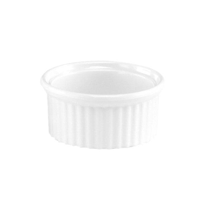 White Melamine Fluted Remekin 51x25mm 28ml