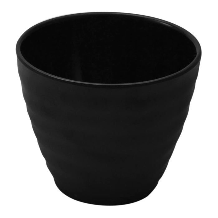 Black Melamine Rippled Pot Dia110x90mm 350ml