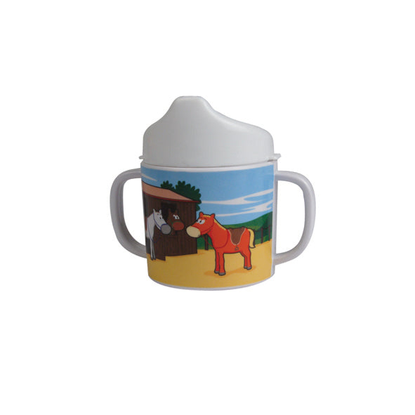Horse Melamine Double Handled Cup 75x65mm 0.2L
