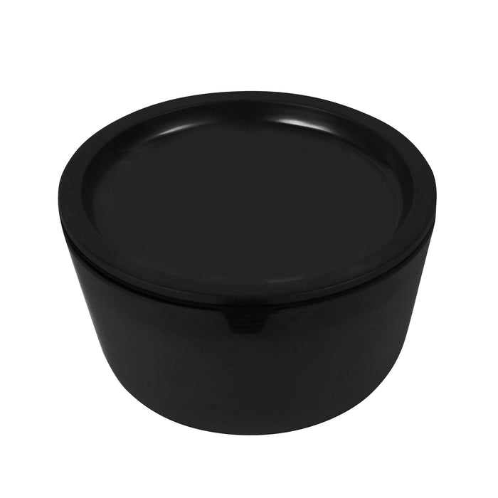 Black Melamine Pot and Lid 160x85mm 1200ml