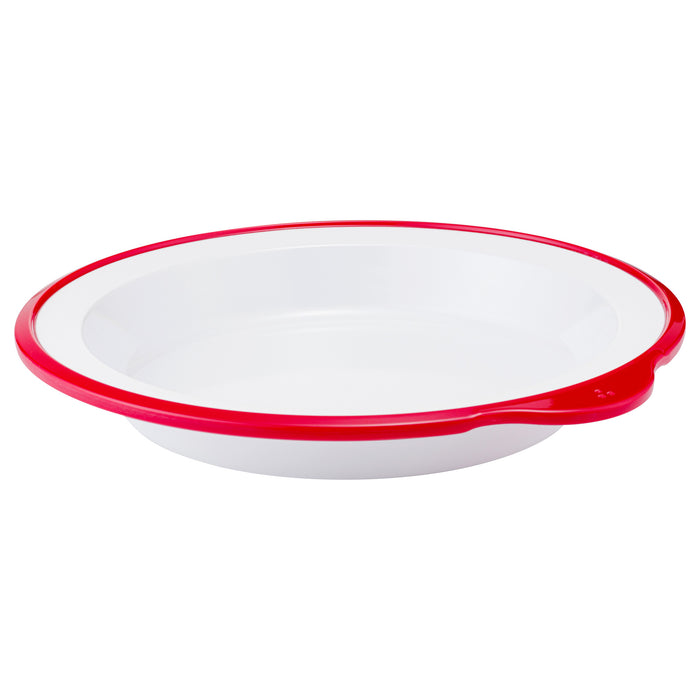 Omni White Large Deep Plate w/Red Rim240x230x35mm