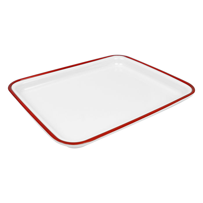 Red Enamelware Melamine 1/2 Size Gastro Tray