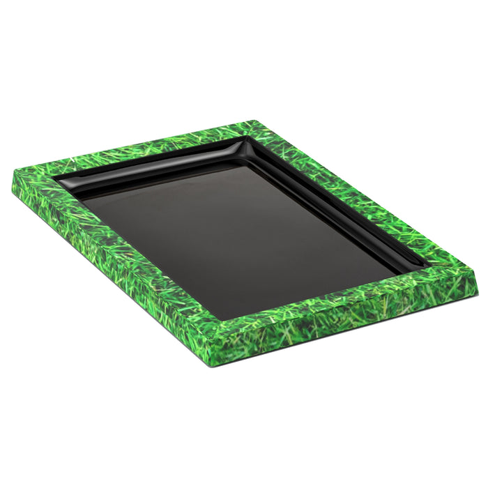 Grass/Black Melamine Tray 280x210x21mm