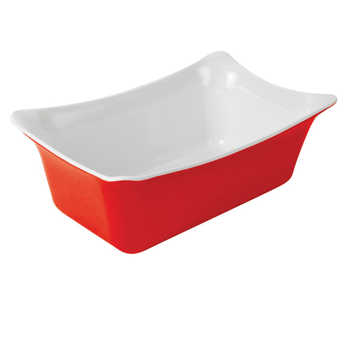 Red/White 1/4 Sz Melamine Fleur Crock w/SF 2L