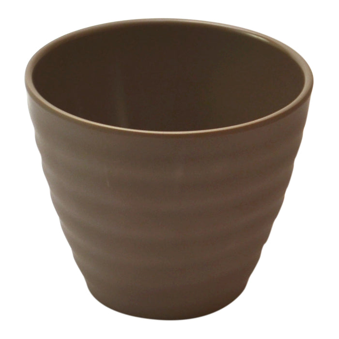 Stone Melamine Rippled Pot dia110x90mm 350ml