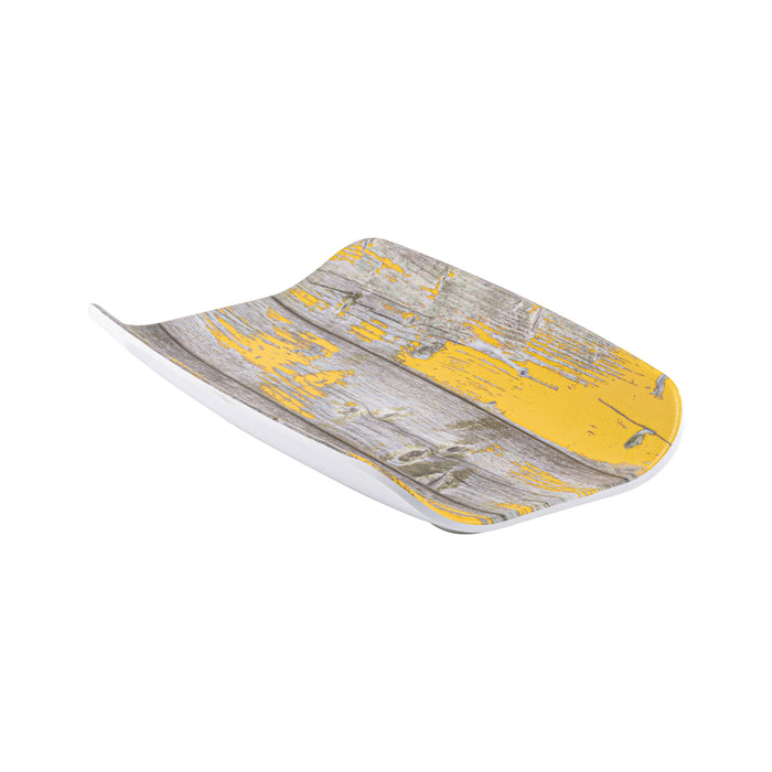 Rustic Yellow Tura Melamine Curved Tray 1/4size265x162x40mm