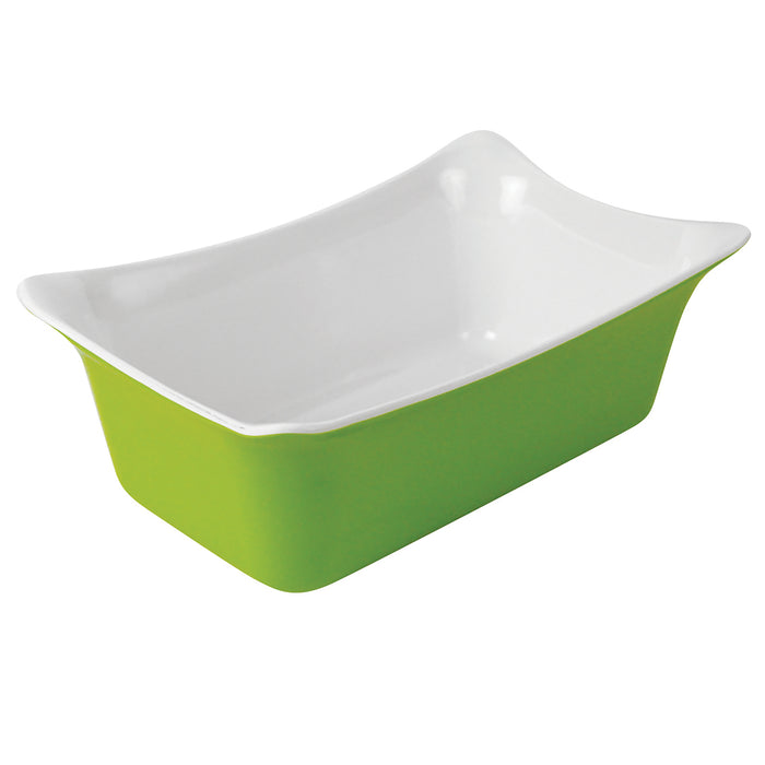 Green/White 1/4 Sz Melamine Fleur Crock  2L