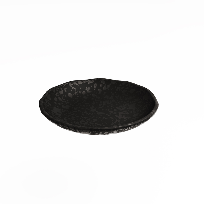 Mineral Noir Melamine Crackle Plate 205x43mm