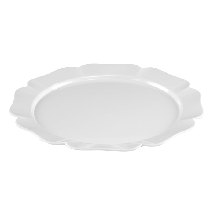 White Melamine Scrolled Edge Platter 457x32mm