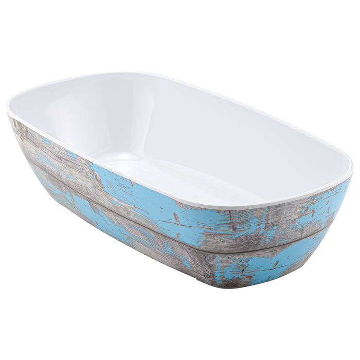 Rustic Blue Tura Melamine 1/3 Size Crock 176x325x80mm 2L