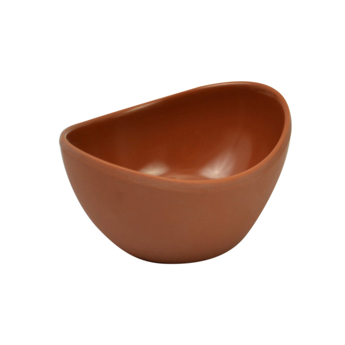 Terracotta Matt Melamine Reef Small Oval Dish 60ml