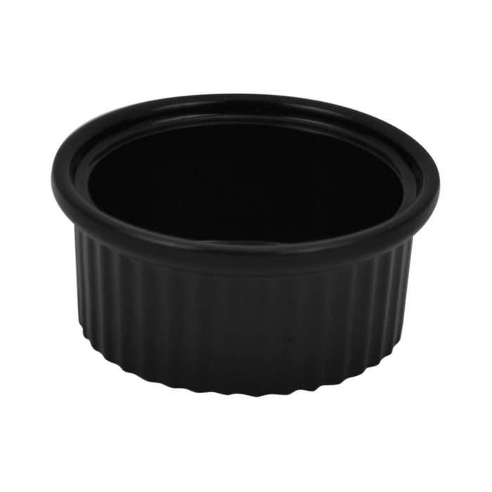 Black Melamine Ribbed Ramekins 4oz (12 Pack)