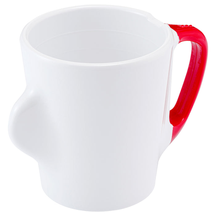 Omni White Mug with Red Handle 135x90x100mm 300ml