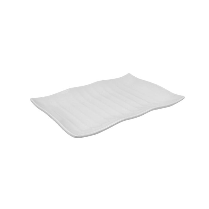 White Melamine Wavy Platter 300x210x30mm