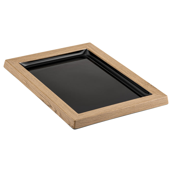 Wood/Black Melamine Tray 420x280x21mm