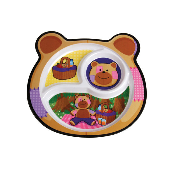 Bear Melamine Sectioned Plate 243x231mm
