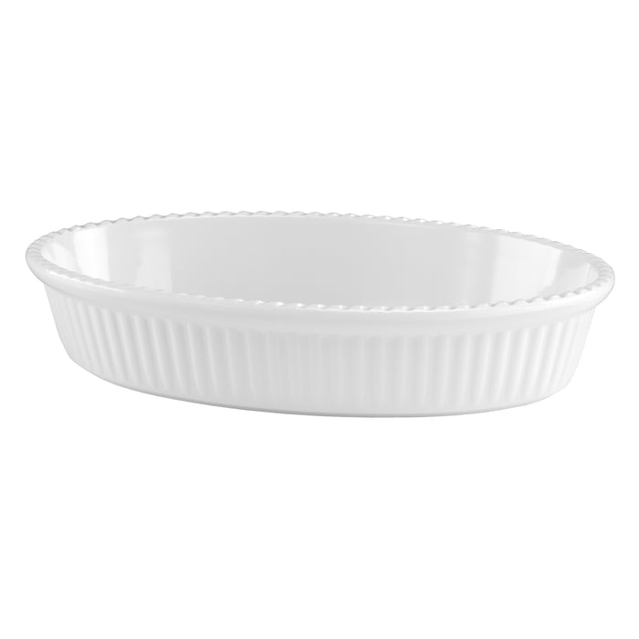 White Melamine Oval Fluted Deli Tray 400x267x76mm