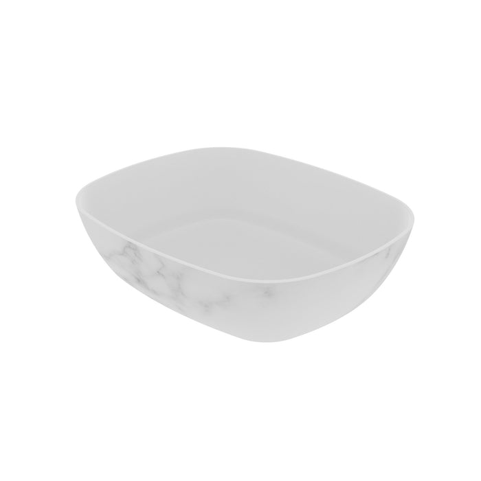 White Carrara Melamine Crock