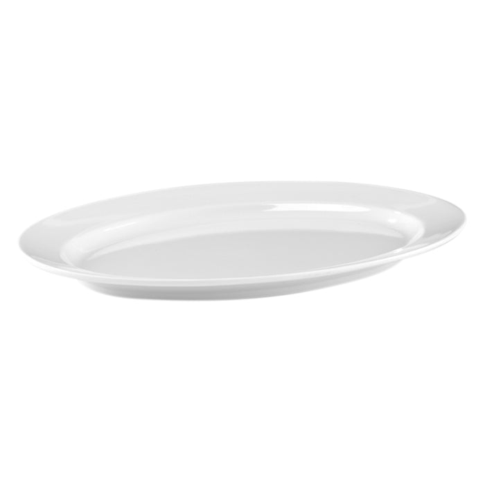 White Melamine Oval Rimmed Platter 362x254x29mm