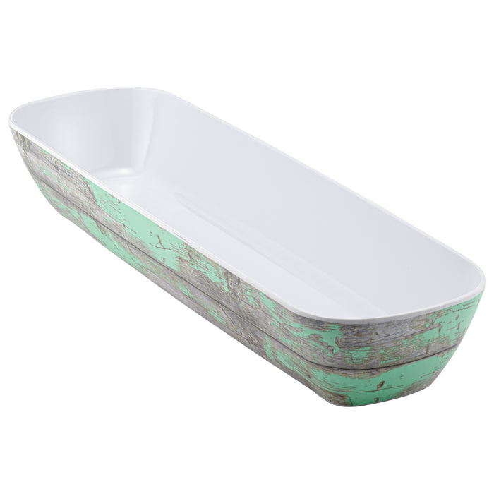 Rustic Teal Tura Melamine 2/4 Size Crock 530x162x81mm 3.5L