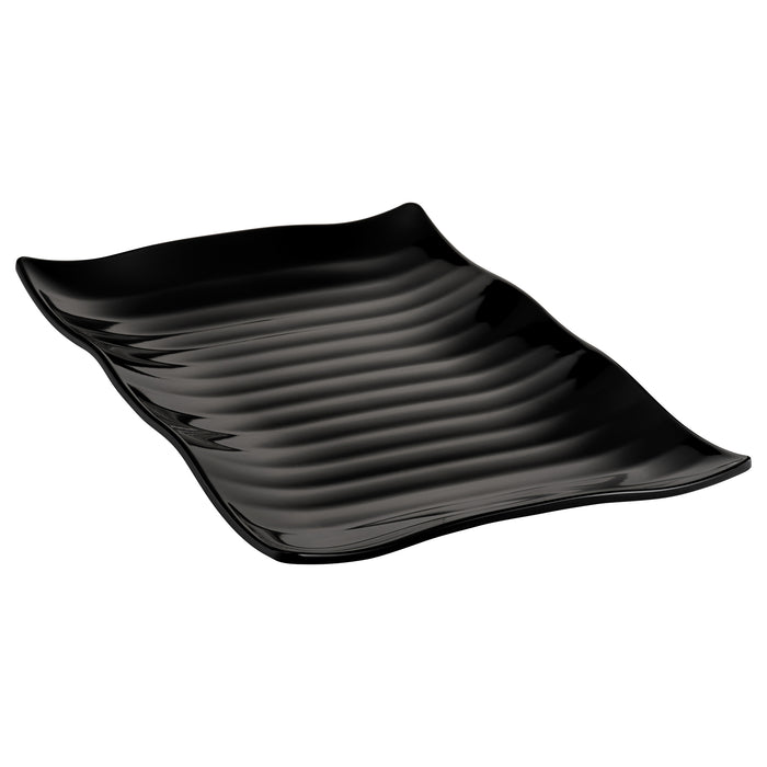 Black Melamine Wavy Platter 420x295x40mm