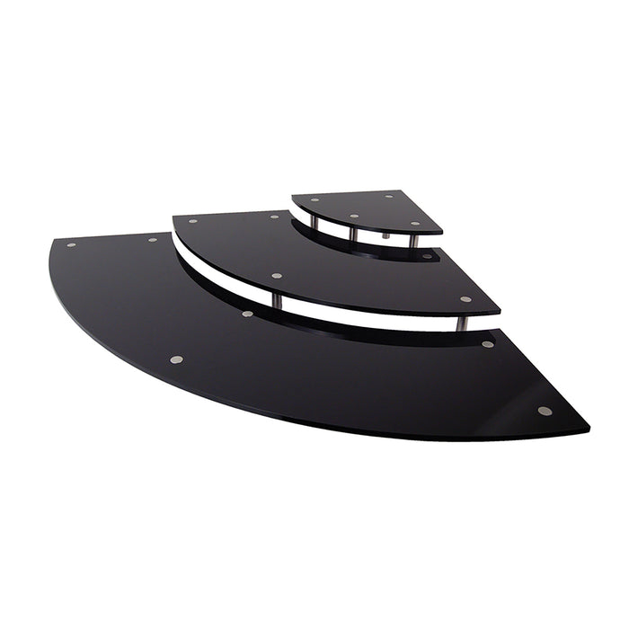 Black Acrylic Curved 3 Tiers Riser System