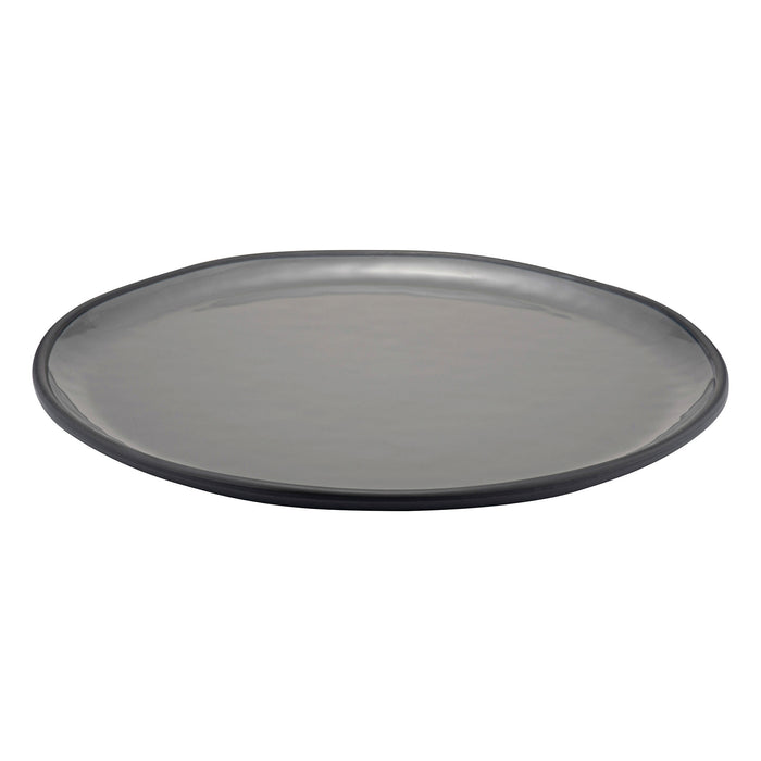 Charcoal Grey Marl Melamine Shallow Dish 385x385x26mm