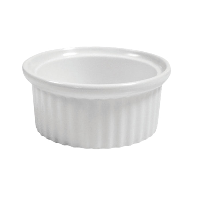 White Melamine Ribbed Ramekins 4oz (12 Pack)