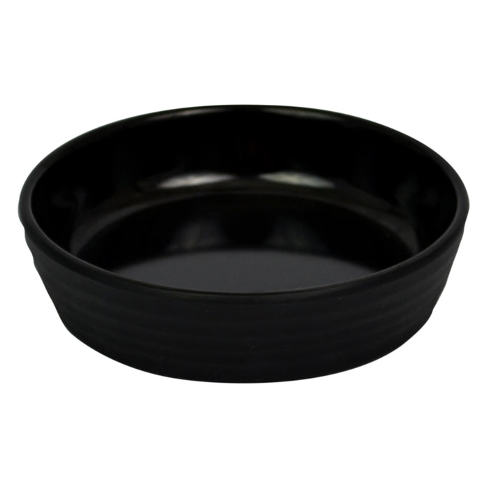 Black Melamine Ripple Low Dish 140 dia.x35mm 280ml