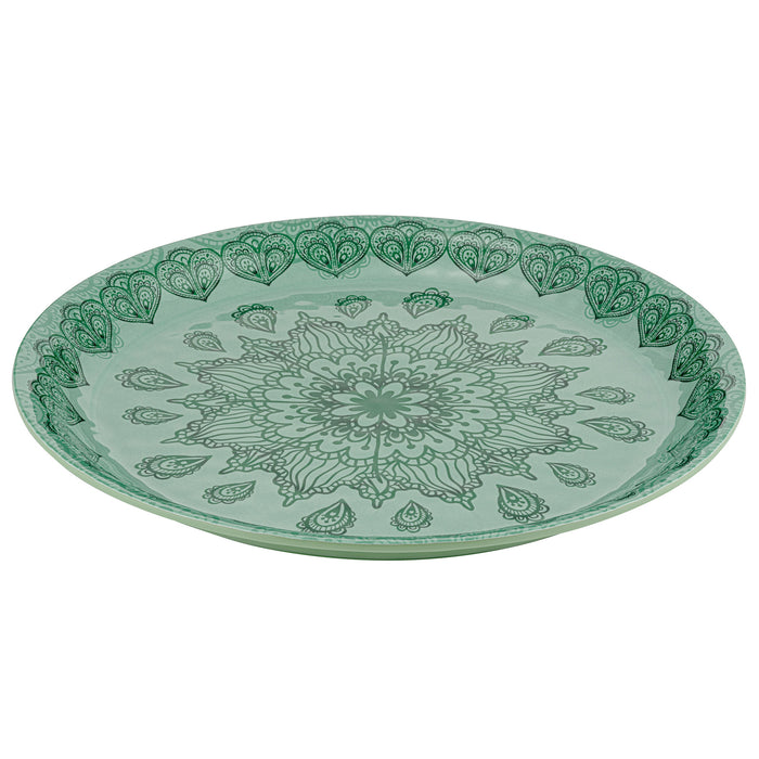 Green Mehndi Melamine Dish 350x350x30mm