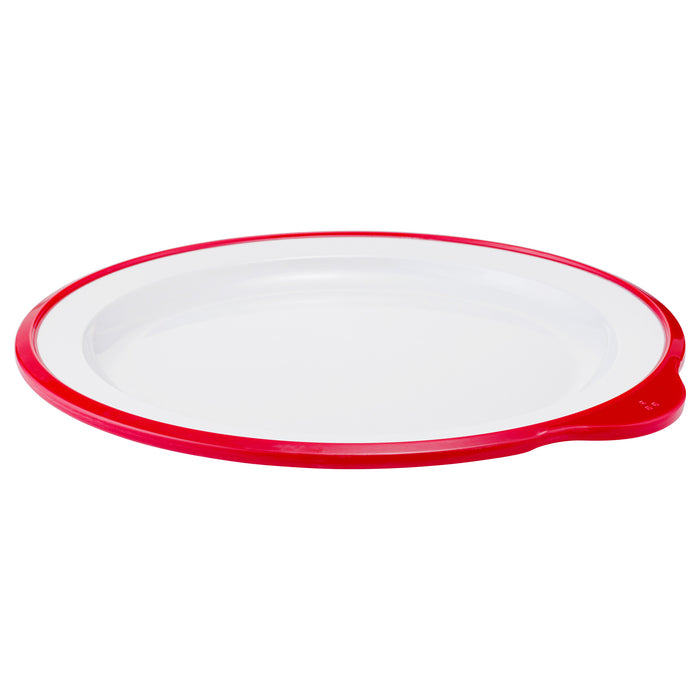 Omni White Large Low Plate w/Red Rim 240x230x20mm