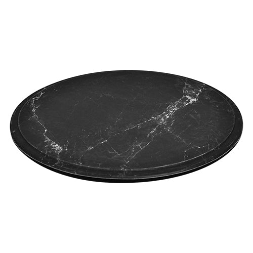 White Marble Effect Melamine Round Platter w/ SF
