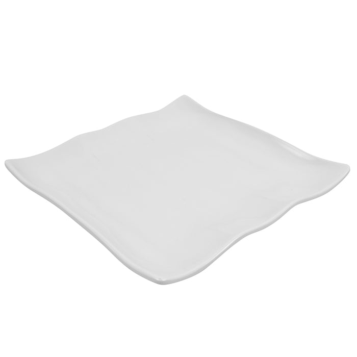 White Melamine Wavy Platter 250x250x30mm