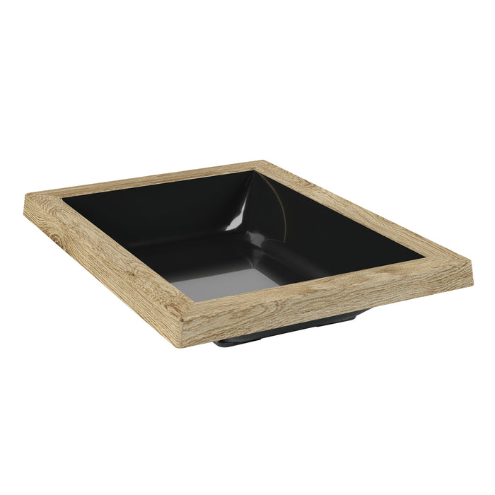 Wood/Black Melamine Dish 280x210x50mm