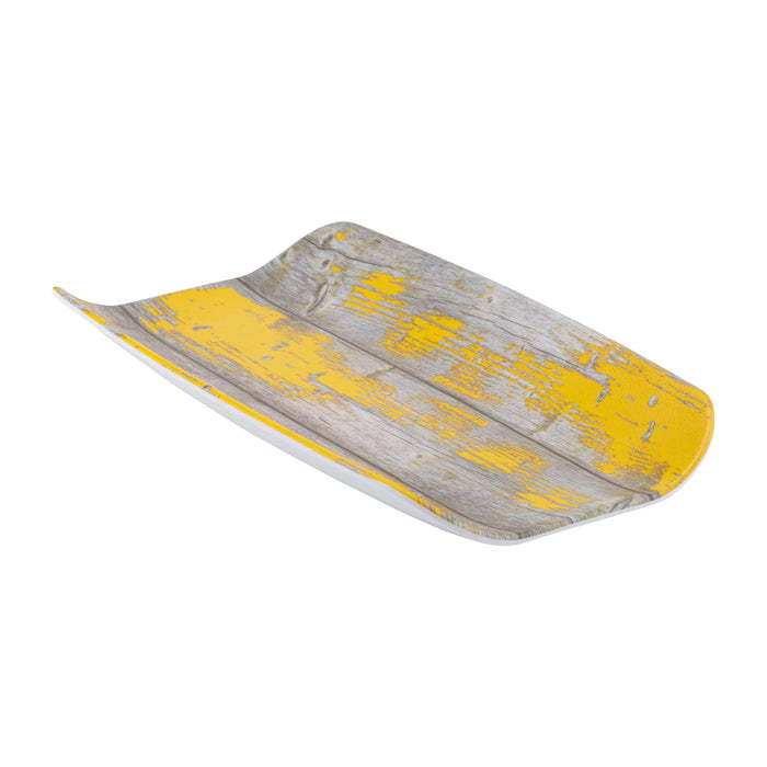 Rustic Yellow Tura Melamine Curved Tray 1/3size176x325x40mm