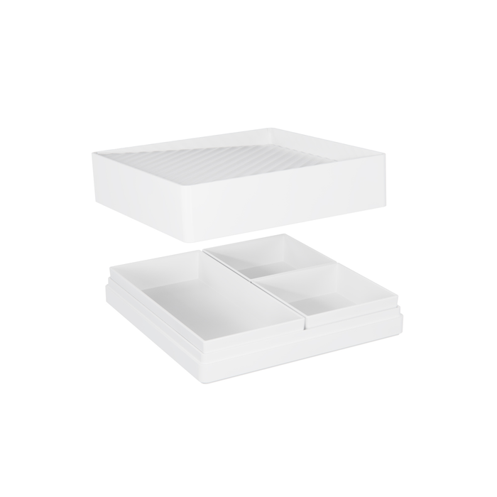 White Kiru Bento Set (With White Inserts) 253x253x95mm