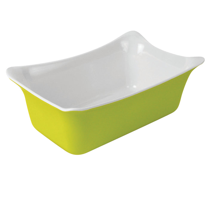 Lime Green/White 1/4 Size Melamine Fleur Crock