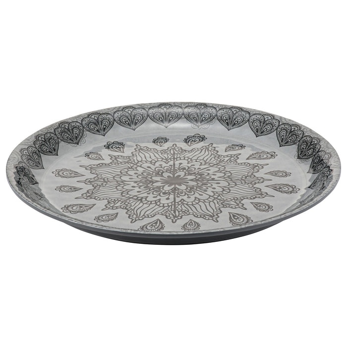 Grey Mehndi Melamine Dish 350x350x30mm