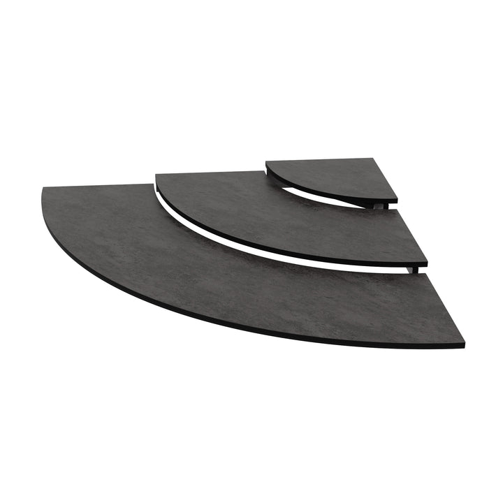 Pine HPL Three Tier Curved Riser 1/4 1124x100x795mm
