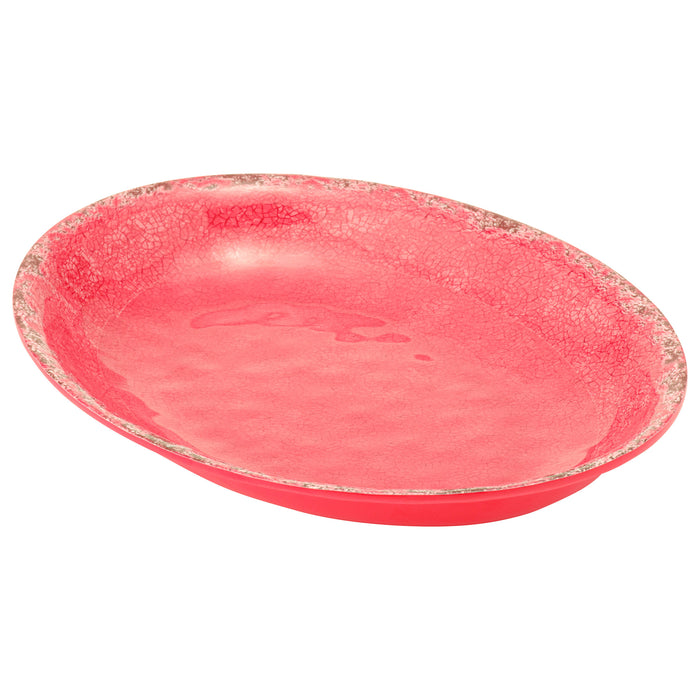 Red Casablanca Melamine Oval Low Dish 210x280x35mm 800ml